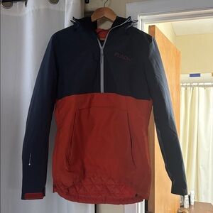 Women’s Flylow Navy and Dark Orange Hooded Jacket